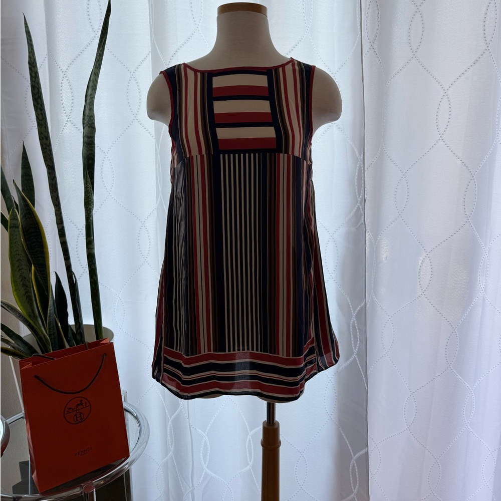 Max Studio Multicolor Striped Sleeveless Tunic